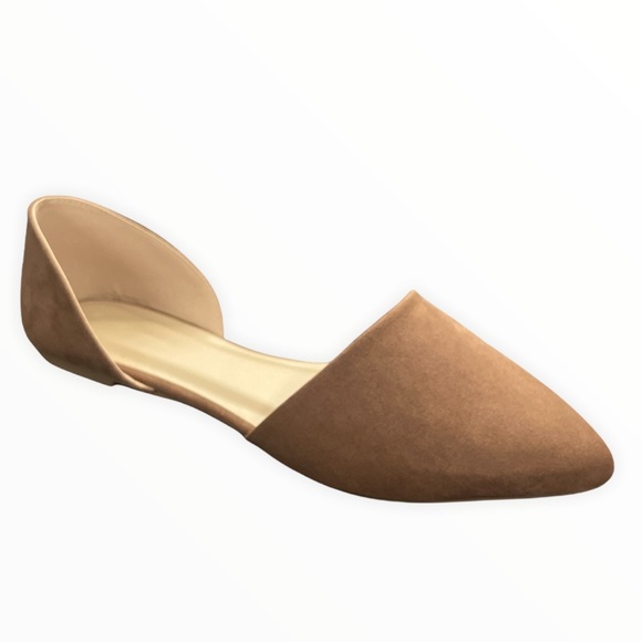 Light Brown Pointed D’Orsay Flats - Picture 6 of 9